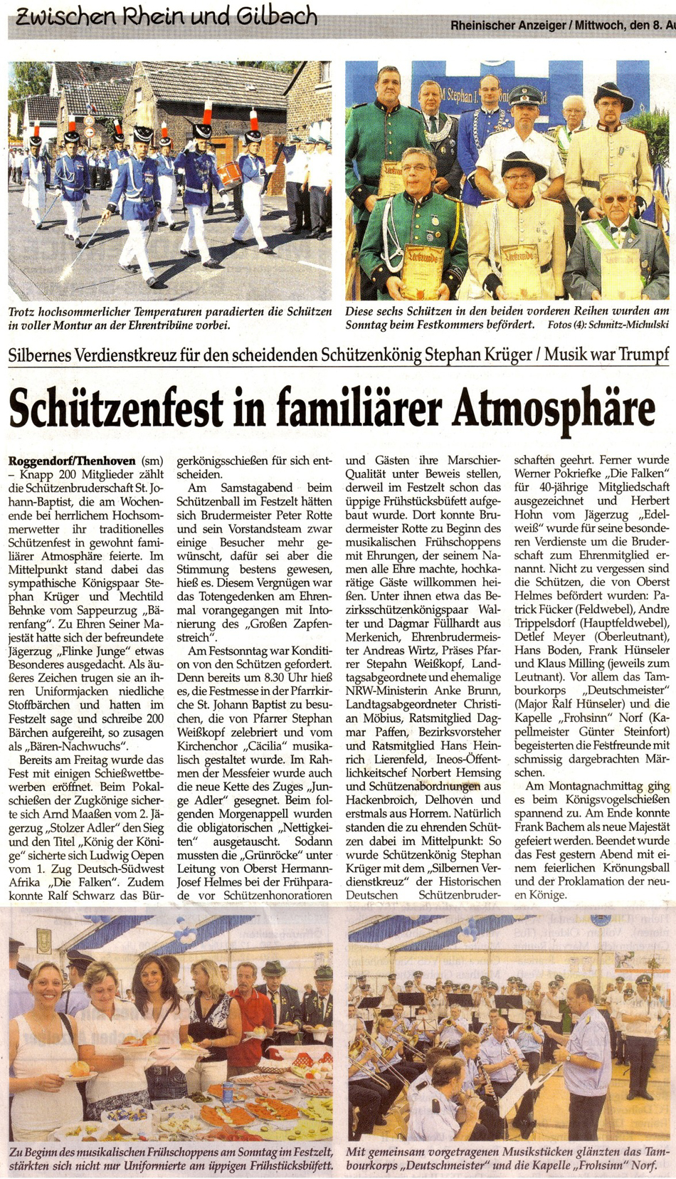 Bericht zum Schtzen- und Brgerfest 2007 in Kln - Roggendorf/Thenhoven